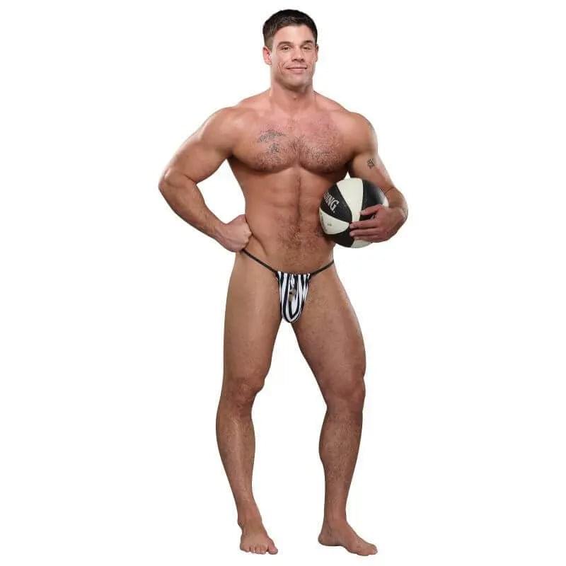 Referee Novelty G-String Black Male Power Discreet Intimate Essentials.