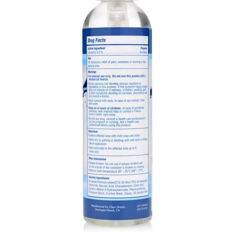 Relax Anal Lube 4.4oz/130ml Desensitizing Spray Gel CleanStream Discreet Intimate Essentials.