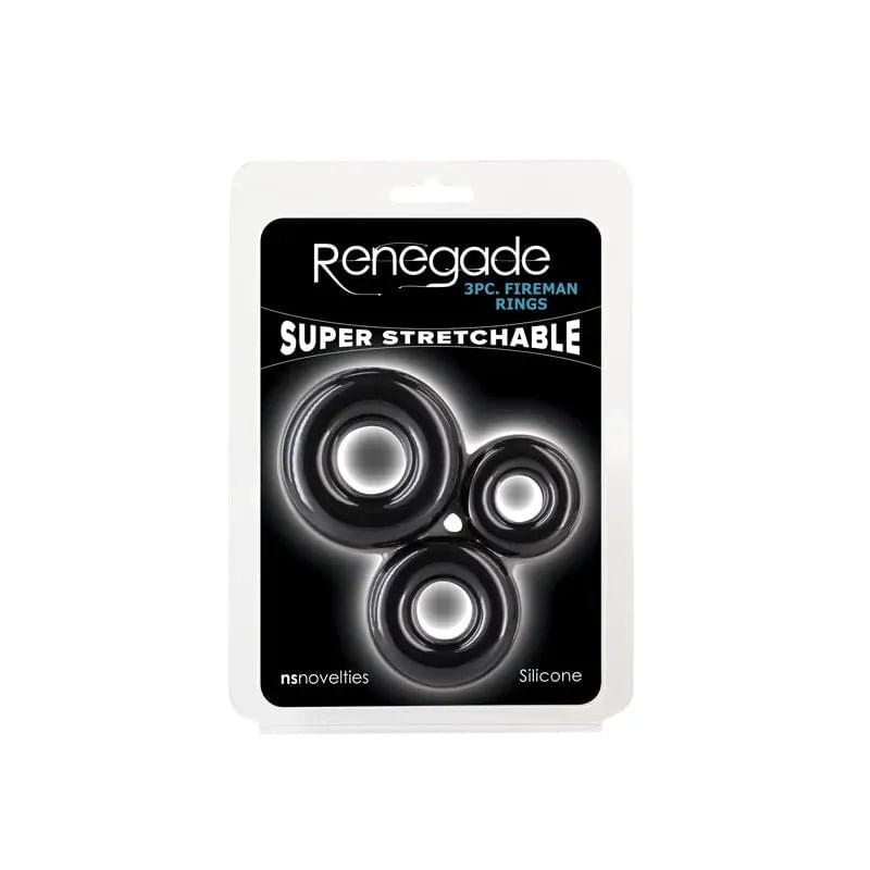 Renegade 3pc Fireman Rings -  -  Cock Rings - Set of 3 Sizes NS Novelties Discreet Intimate Essentials.