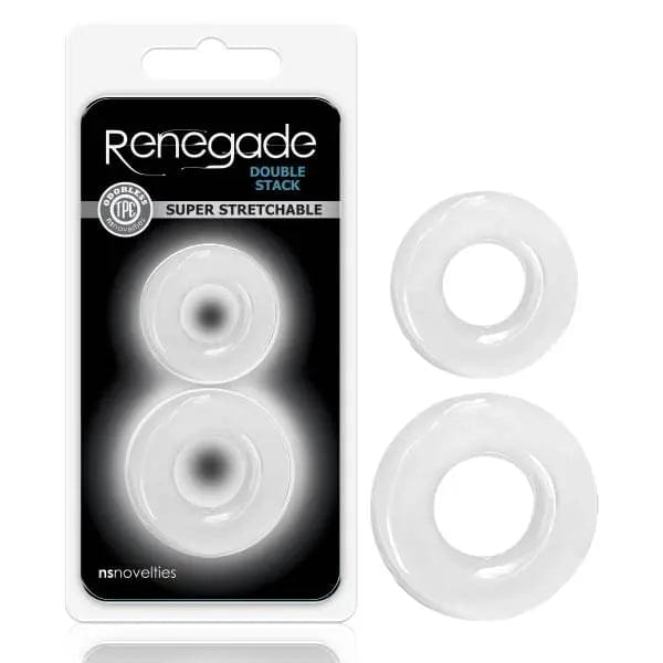 Renegade - Double Stack - Clear Cock Rings - Set of 2 NS Novelties Discreet Intimate Essentials.