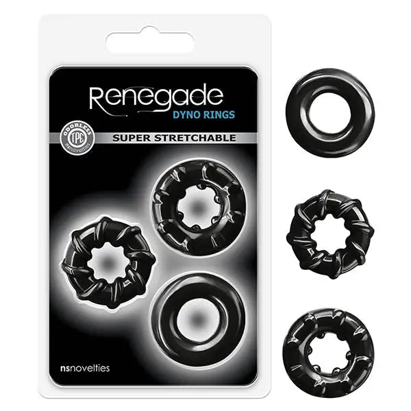 Shop affordable quality Renegade - Dyno Rings - Black Cock Rings - Set of 3 - Discreet Intimate Essentials - COCK RINGS - NS Novelties