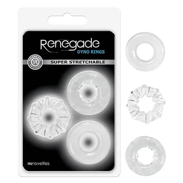 Shop affordable quality Renegade - Dyno Rings - Clear Cock Rings - Set of 3 - Discreet Intimate Essentials - COCK RINGS - NS Novelties