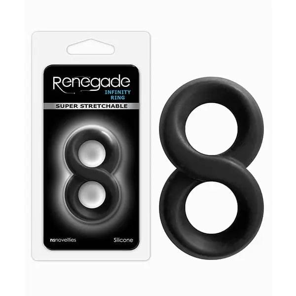 Renegade Infinity Ring - Black Cock & Ball Rings NS Novelties Discreet Intimate Essentials.