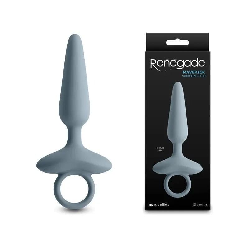 Renegade Maverick - Grey - Grey 15 cm USB Rechargeable Vibrating Butt Plug NS Novelties Discreet Intimate Essentials.
