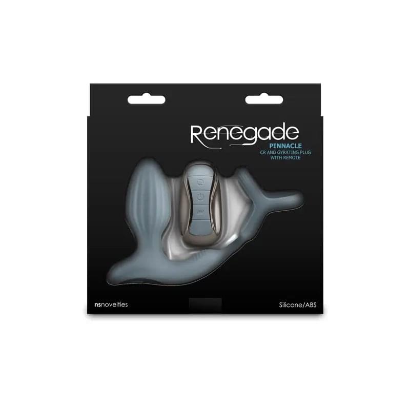 Renegade Pinnacle - Grey - Grey USB Rechargeable Vibrating Butt Plug with Cock Ring NS Novelties Discreet Intimate Essentials.