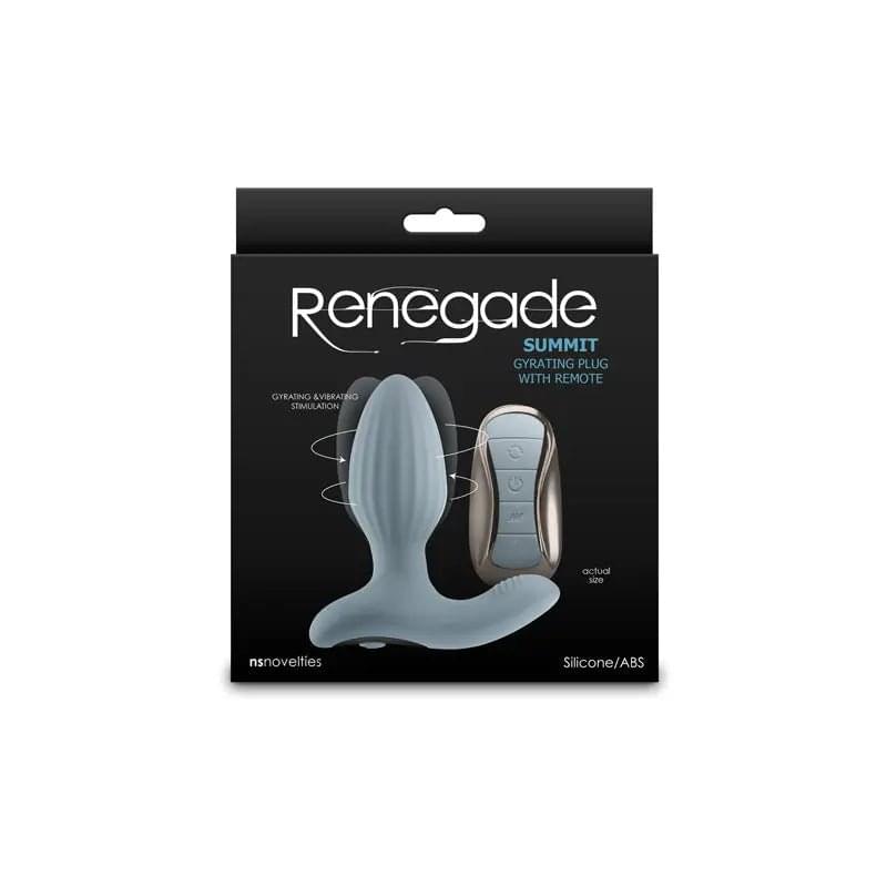 Renegade Summit - Grey - Grey 10.2 cm USB Rechargeable Vibrating Butt Plug with Remote NS Novelties Discreet Intimate Essentials.