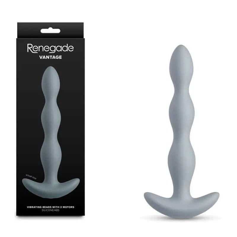 Renegade Vantage - Grey - Grey 20.6 cm USB Rechargeable Vibrating Anal Beads NS Novelties Discreet Intimate Essentials.