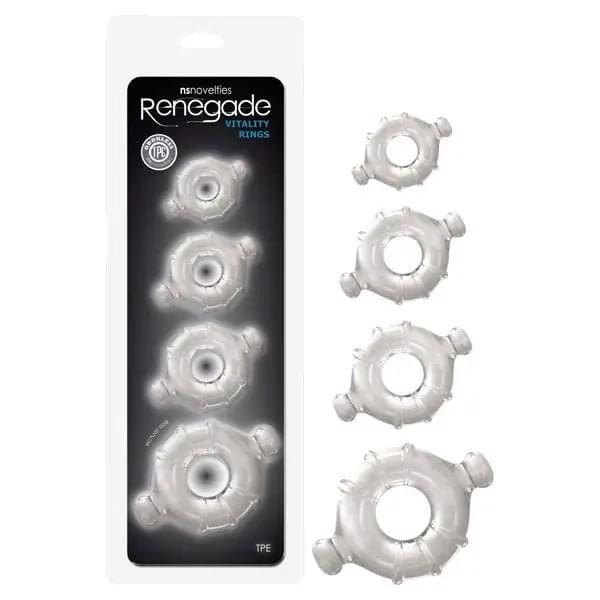 Renegade Vitality Rings -  Cock Rings - Set of 4 Sizes NS Novelties Discreet Intimate Essentials.