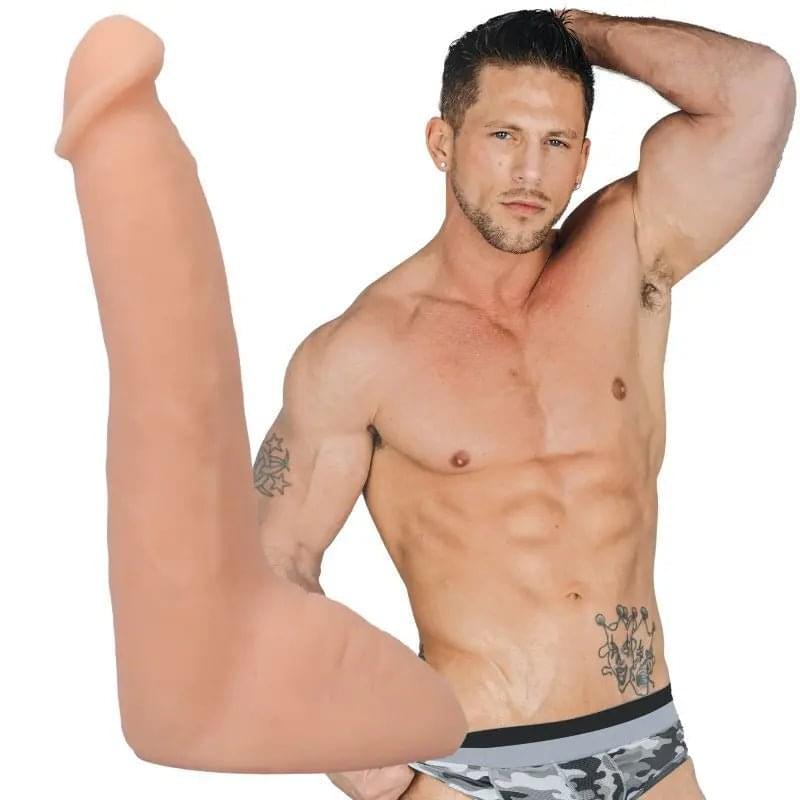 Roman Todd 8in Ultraskyn Cock w Removable Vac-U-Lock Suction Cup Vanilla Signature Cocks Discreet Intimate Essentials.