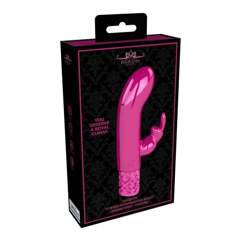 ROYAL GEMS Dazzling - Silicone Rechargeable Bullet -  12 cm USB Rechargeable Bullet Shots Toys Discreet Intimate Essentials.