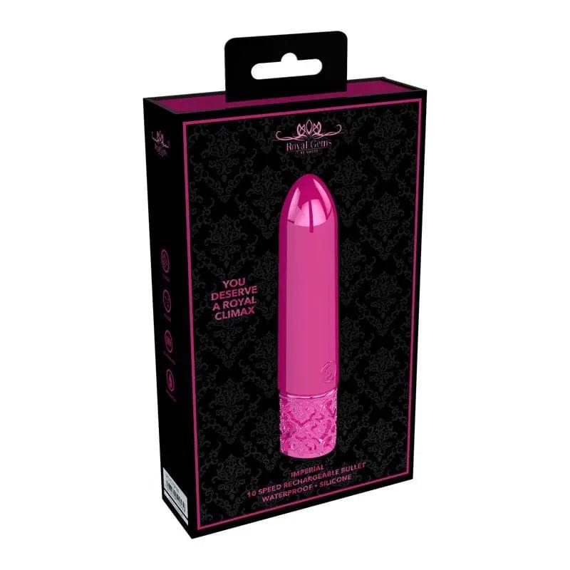 ROYAL GEMS Imperial - Silicone Rechargeable Bullet -  10 cm USB Rechargeable Bullet Shots Toys Discreet Intimate Essentials.