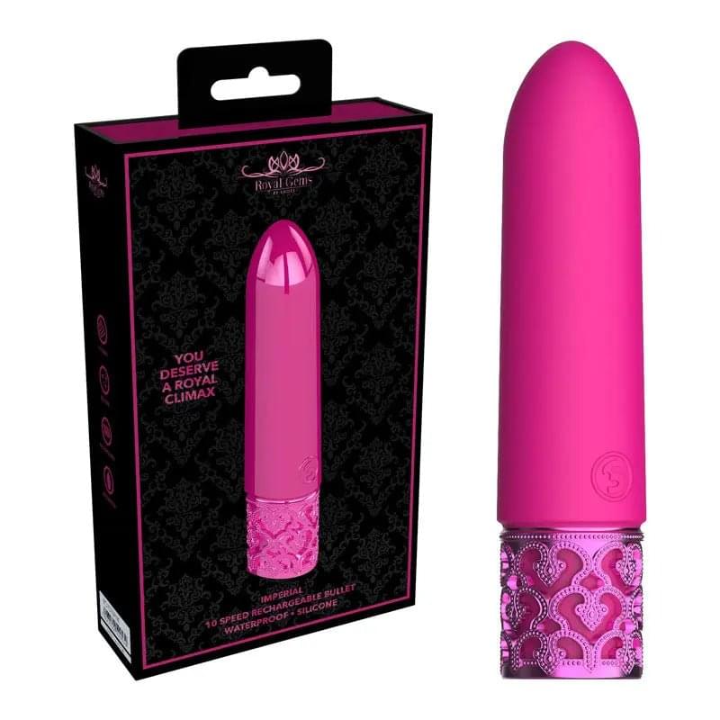 ROYAL GEMS Imperial - Silicone Rechargeable Bullet -  10 cm USB Rechargeable Bullet Shots Toys Discreet Intimate Essentials.