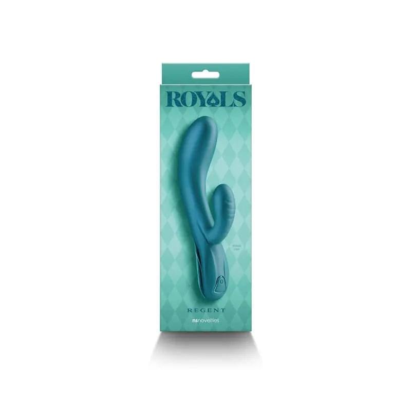 Royals - Regent - Metallic  - Metallic  19.3 cm USB Rechargeable Rabbit Vibrator NS Novelties Discreet Intimate Essentials.