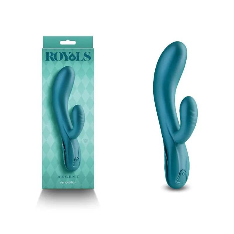 Royals - Regent - Metallic  - Metallic  19.3 cm USB Rechargeable Rabbit Vibrator NS Novelties Discreet Intimate Essentials.