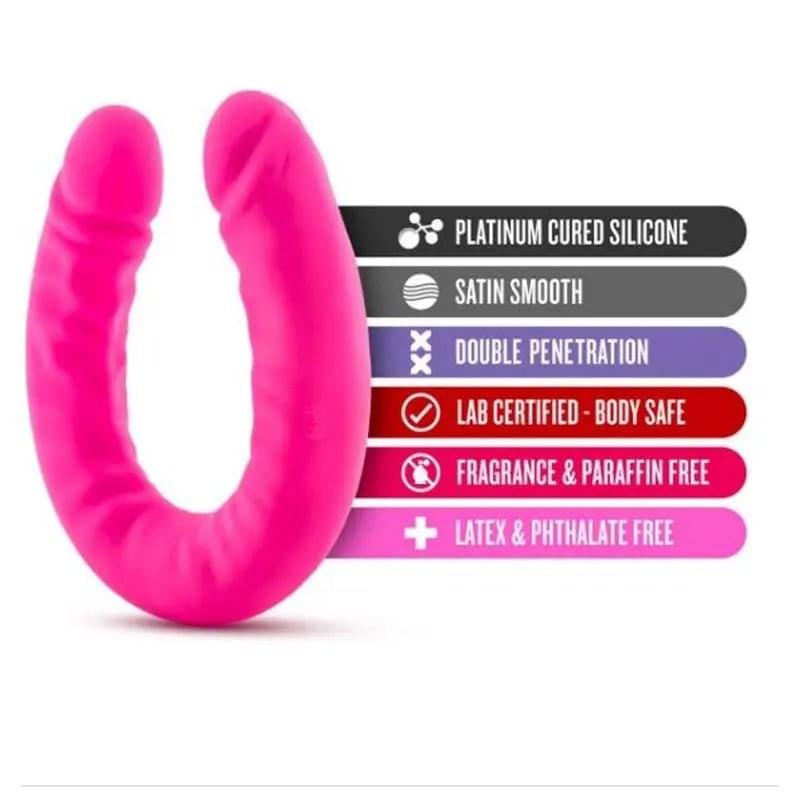 Ruse Silicone Slim 18in Hot Pink Double Dong Ruse Discreet Intimate Essentials.