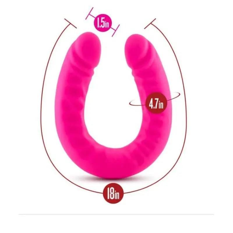 Ruse Silicone Slim 18in Hot Pink Double Dong Ruse Discreet Intimate Essentials.