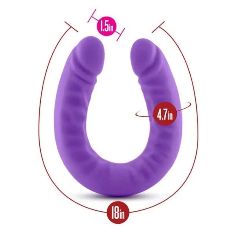 Ruse Silicone Slim 18in Purple Double Dong Ruse Discreet Intimate Essentials.