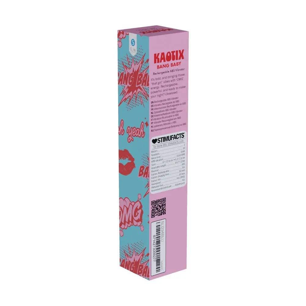 S-LINE Kaotix Bang Baby -  17.8 cm USB Rechargeable Vibrator Shots Toys Discreet Intimate Essentials.