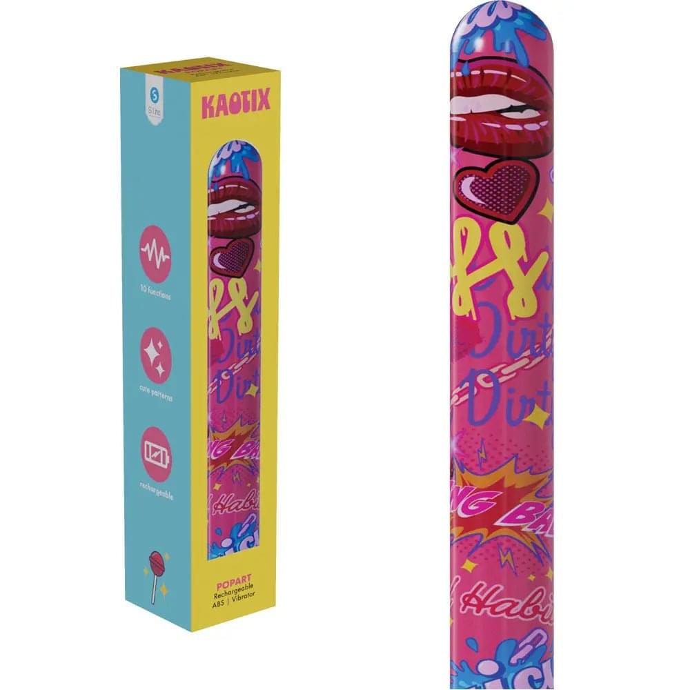 S-LINE Kaotix Pop Art -  17.8 cm USB Rechargeable Vibrator Shots Toys Discreet Intimate Essentials.