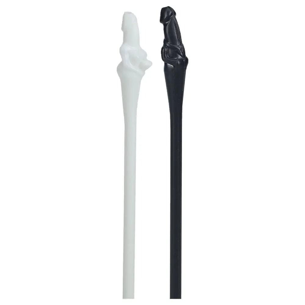 S-LINE The Dickheads - Couples Straws Black/White - Black/White Novelty Straws - 8 Pack Shots Toys Discreet Intimate Essentials.