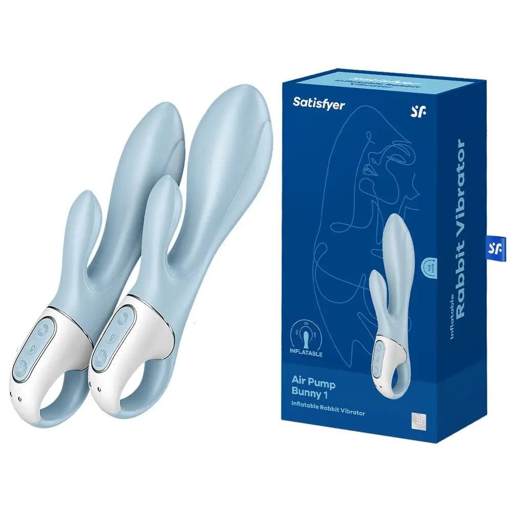 Satisfyer Air Pump Bunny 1 -  USB Rechargeable Inflatable Rabbit Vibrator Satisfyer Discreet Intimate Essentials.