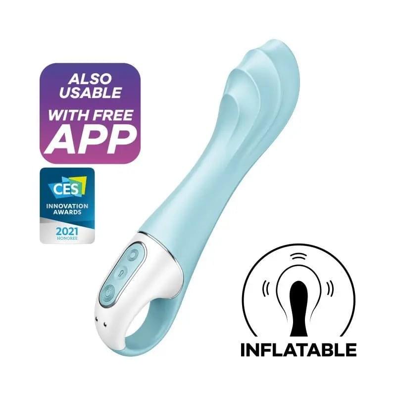 Satisfyer Air Pump Vibrator 5+ Blue Satisfyer Discreet Intimate Essentials.