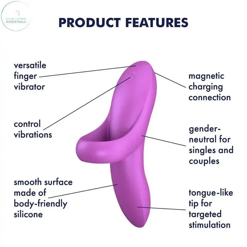 Satisfyer Bold Lover - Dark  USB Rechargeable Finger Stimulator Satisfyer Discreet Intimate Essentials.