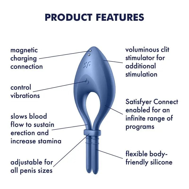 Satisfyer Bullseye -  -  Vibrating Adjustable Lasso Cock Ring Satisfyer Discreet Intimate Essentials.