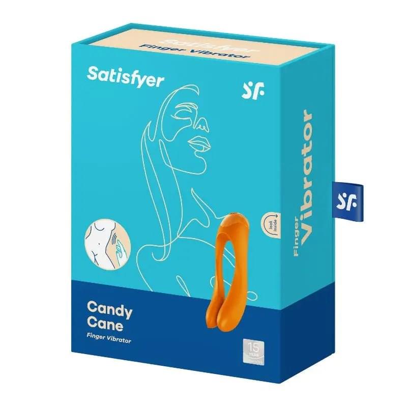 Satisfyer Candy Cane Finger Vibe Orange Satisfyer Discreet Intimate Essentials.