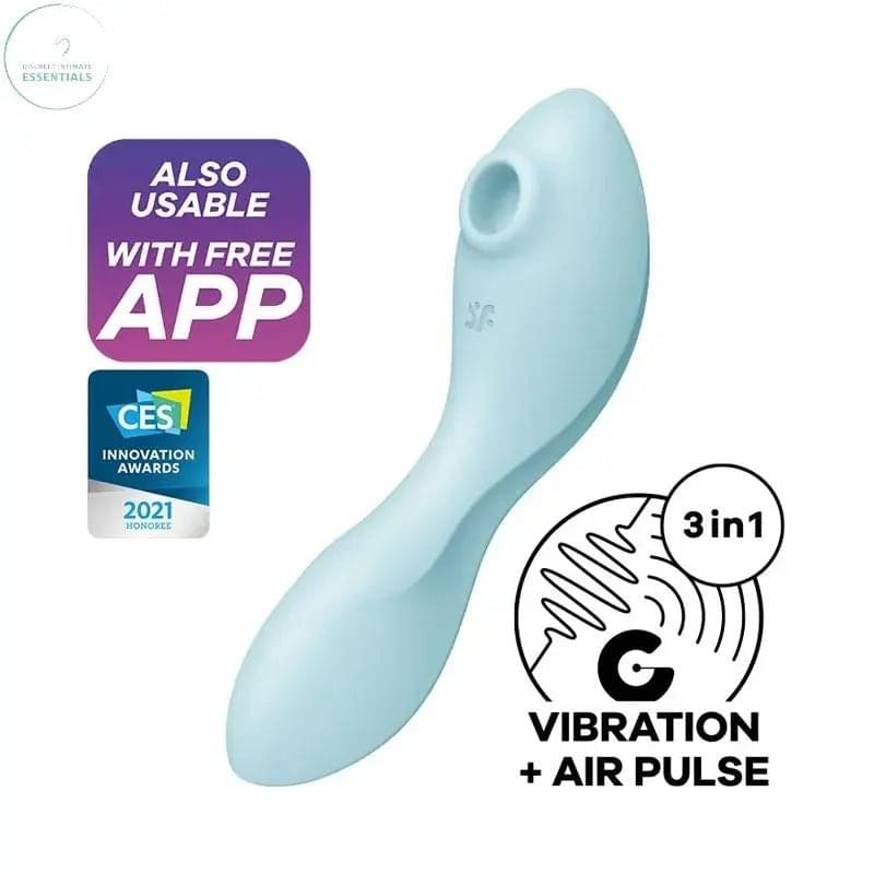 Satisfyer Curvy Trinity 5 -  USB Rechargeable Air Pulse Stimulator & Vibrator with App Control Satisfyer Discreet Intimate Essentials.