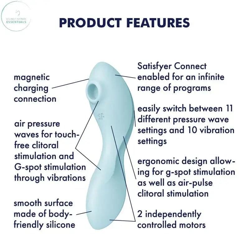 Satisfyer Curvy Trinity 5 -  USB Rechargeable Air Pulse Stimulator & Vibrator with App Control Satisfyer Discreet Intimate Essentials.