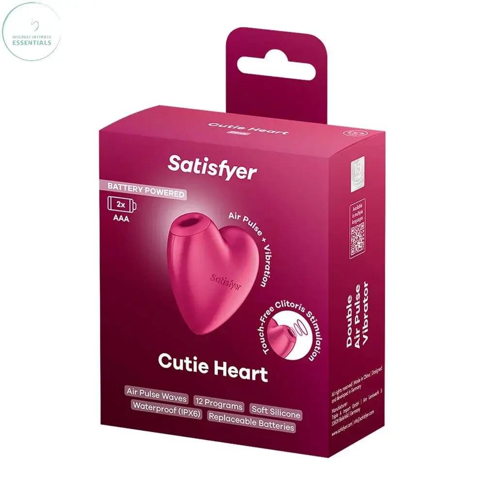 Satisfyer Cutie Heart - Battery Operated -  Air Pulsation Stimulator with Vibration Satisfyer Discreet Intimate Essentials.