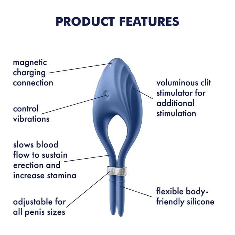 Satisfyer Duelist -  Vibrating Adjustable Lasso Cock Ring Satisfyer Discreet Intimate Essentials.