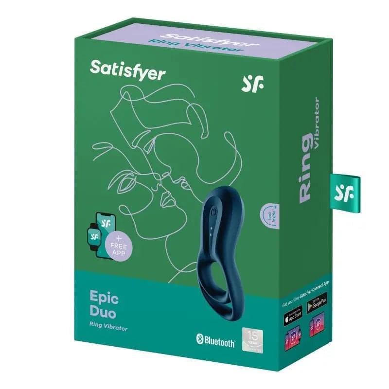 Satisfyer Epic Duo Cockring w Bluetooth Connect App Satisfyer Discreet Intimate Essentials.