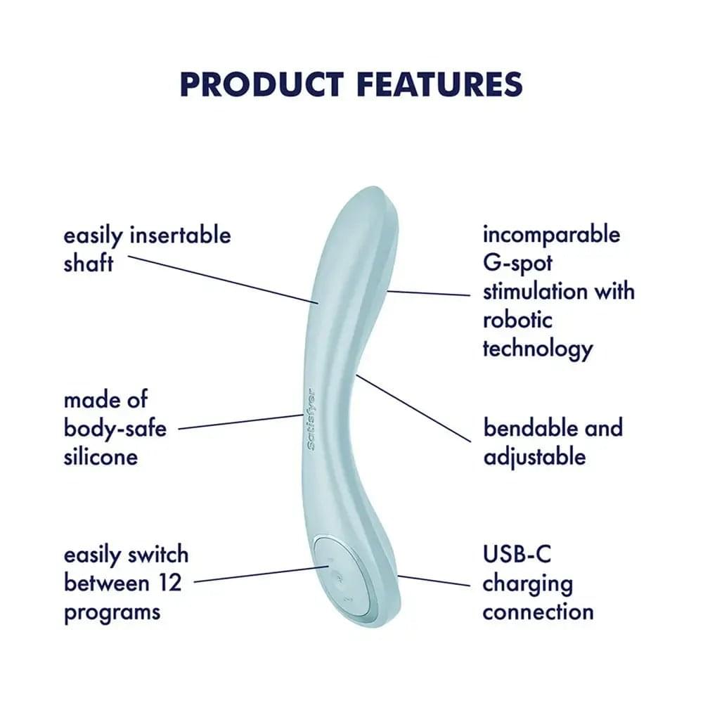 Satisfyer G-Spot Wave 2 - Ice  - Ice  23.6 cm USB Rechargeable Flicking Tip Vibrator Satisfyer Discreet Intimate Essentials.