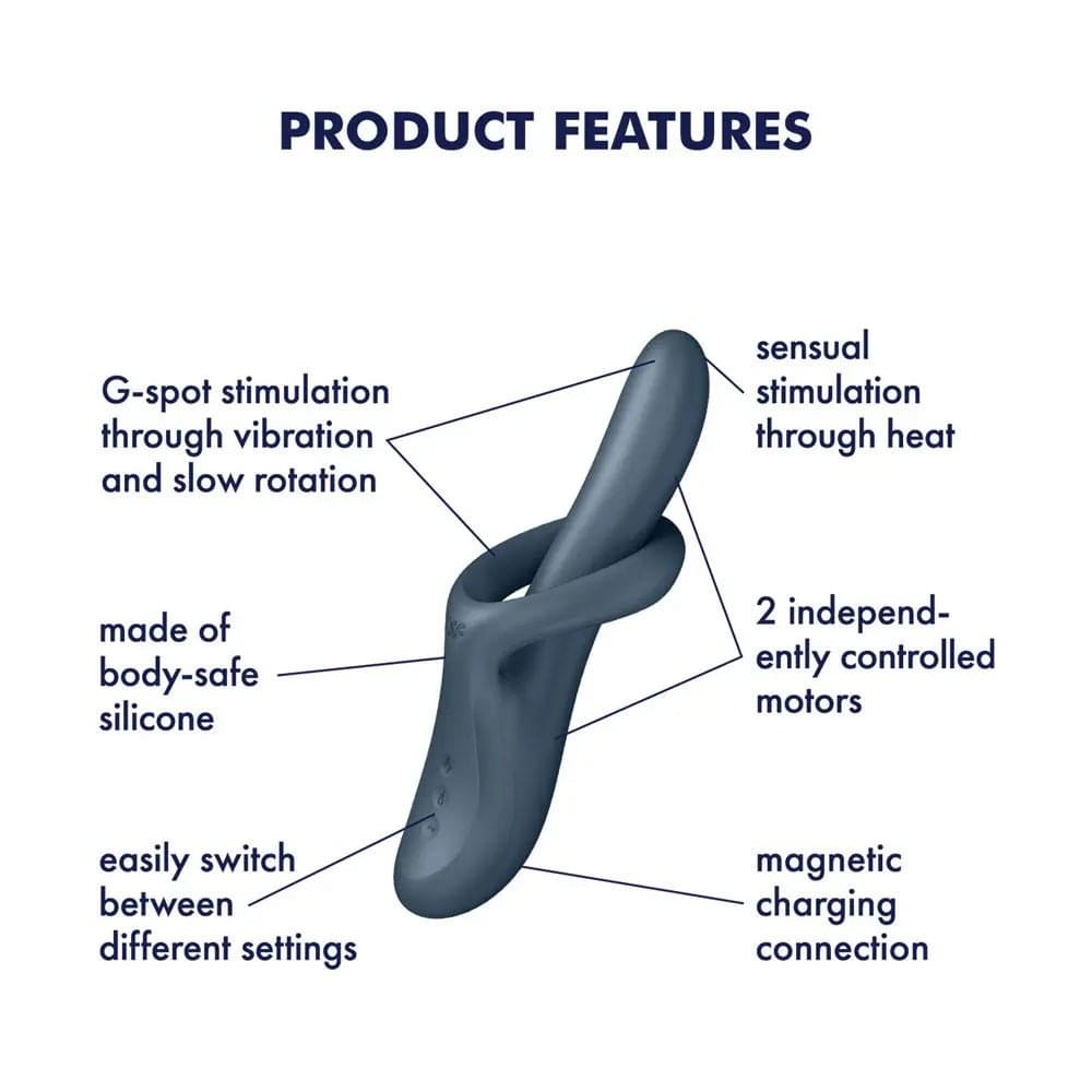 Satisfyer Heat Flex 4 - Grey - Grey USB Rechargeable Heating Vibrator Satisfyer Discreet Intimate Essentials.
