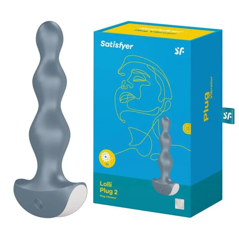 Satisfyer Lolli-Plug 2 - Gray Vibrating Anal Beads Satisfyer Discreet Intimate Essentials.