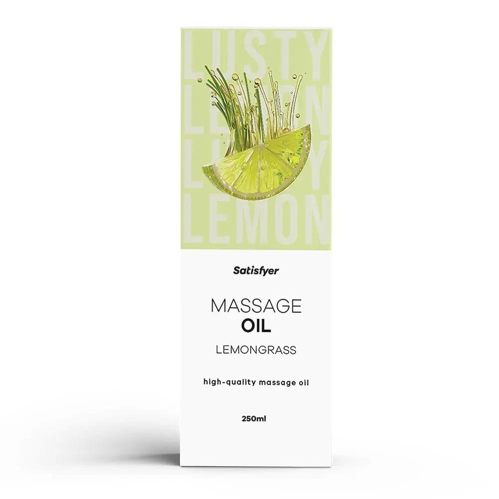 Satisfyer Massage Oil 250 ml Lemongrass - Lemongrass Scented Massage Oil - 250 ml Bottle Satisfyer Discreet Intimate Essentials.