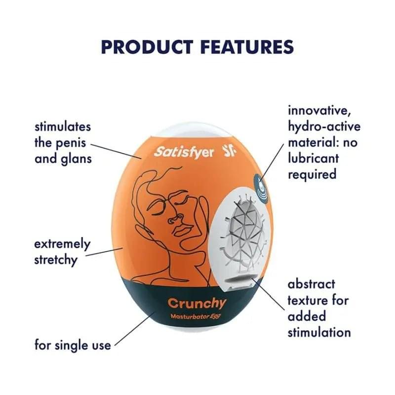 Satisfyer Masturbator Egg Crunchy Satisfyer Discreet Intimate Essentials.