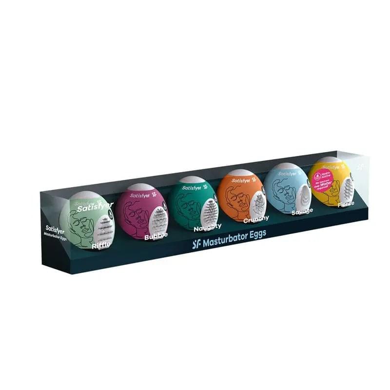 Satisfyer Masturbator Eggs - Mixed 6 Pack - Set of 6 Stroker Sleeves Satisfyer Discreet Intimate Essentials.