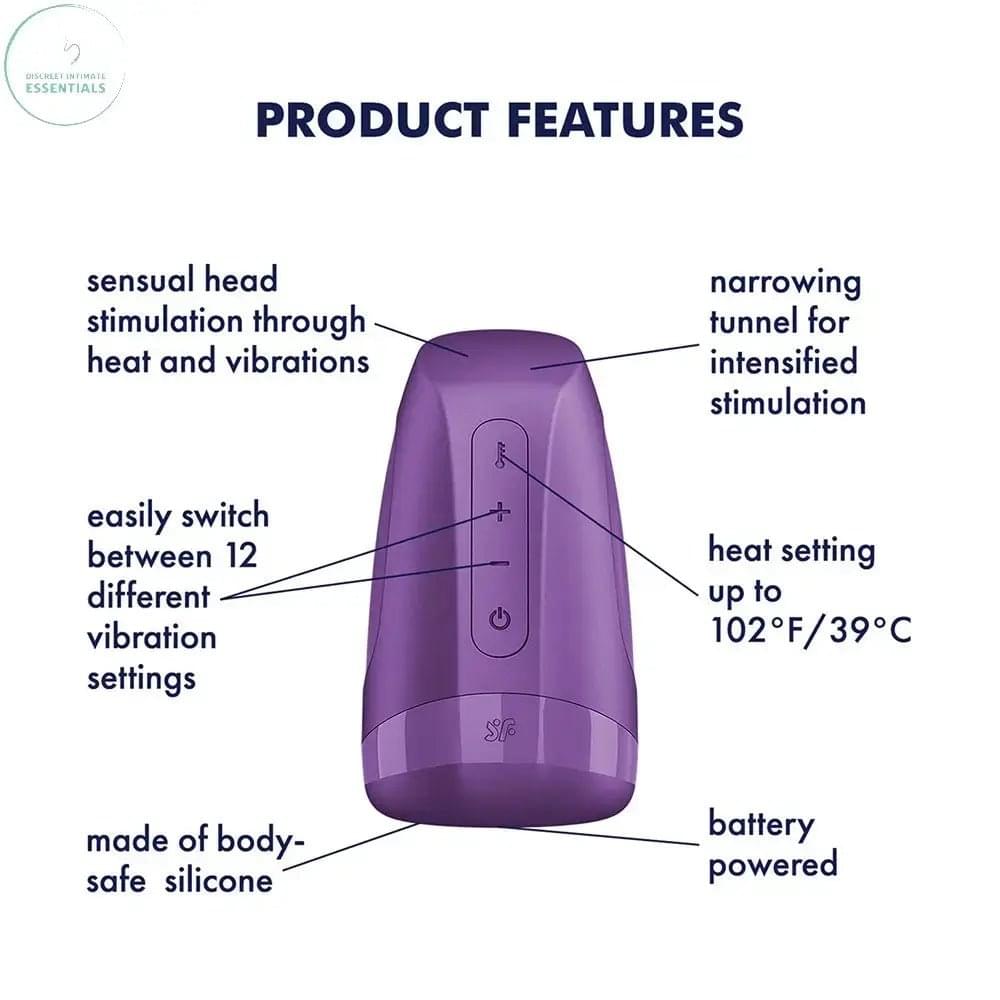 Satisfyer Men Heat Vibration - Battery Series -  Heating and Vibrating Masturbator Satisfyer Discreet Intimate Essentials.