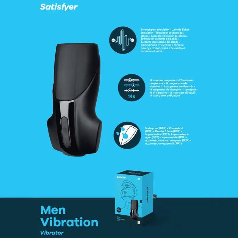 Satisfyer Men Vibration -  USB Rechargeable Masturbator Satisfyer Discreet Intimate Essentials.