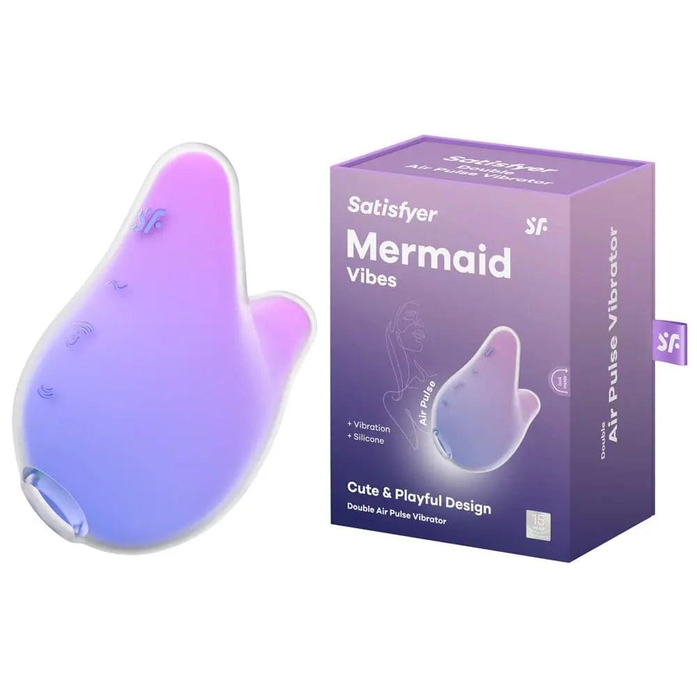 Satisfyer Mermaid Vibes - Violet/Pink - Violet/Pink USB Rechargeable Air Pulse Stimulator Satisfyer Discreet Intimate Essentials.