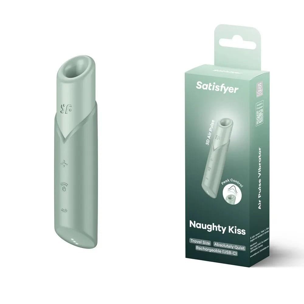 Satisfyer Naughty Kiss - Mint  USB Rechargeable Air Pulse Stimulator Satisfyer Discreet Intimate Essentials.