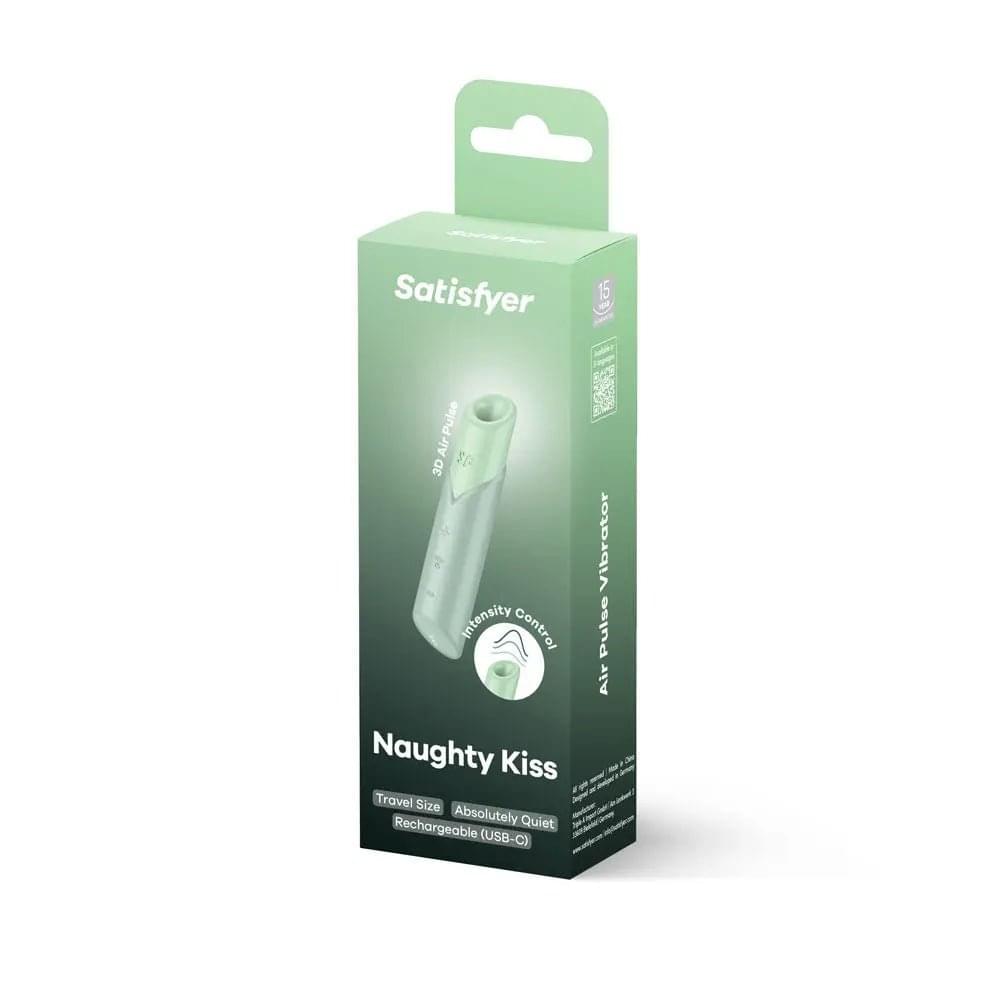 Satisfyer Naughty Kiss - Mint  USB Rechargeable Air Pulse Stimulator Satisfyer Discreet Intimate Essentials.