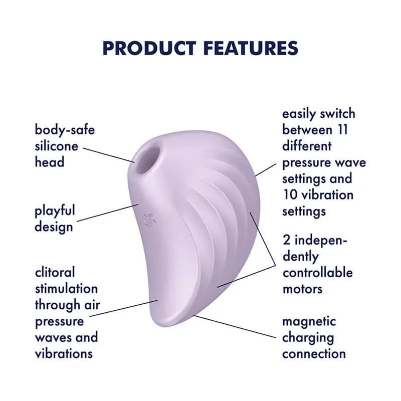Satisfyer Pearl Diver - Violet - Violet USB Rechargeable Air Pulsation Stimulator Satisfyer Discreet Intimate Essentials.