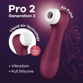 Satisfyer Pro 2 Generation 3 - Wine  - Wine  Touch-Free USB-C Rechargeable Clitoral Stimulator Satisfyer Discreet Intimate Essentials.