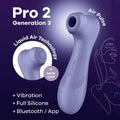 Satisfyer Pro 2 Generation 3 with App Control - Lilac - Lilac Touch-Free USB-C Rechargeable Clitoral Stimulator Satisfyer Discreet Intimate Essentials.