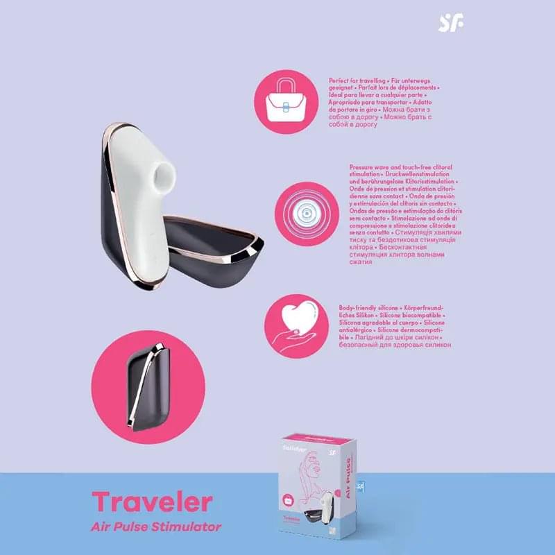 Satisfyer Pro Traveller - USB Rechargeable Touch-Free Clitoral Stimulator Satisfyer Discreet Intimate Essentials.