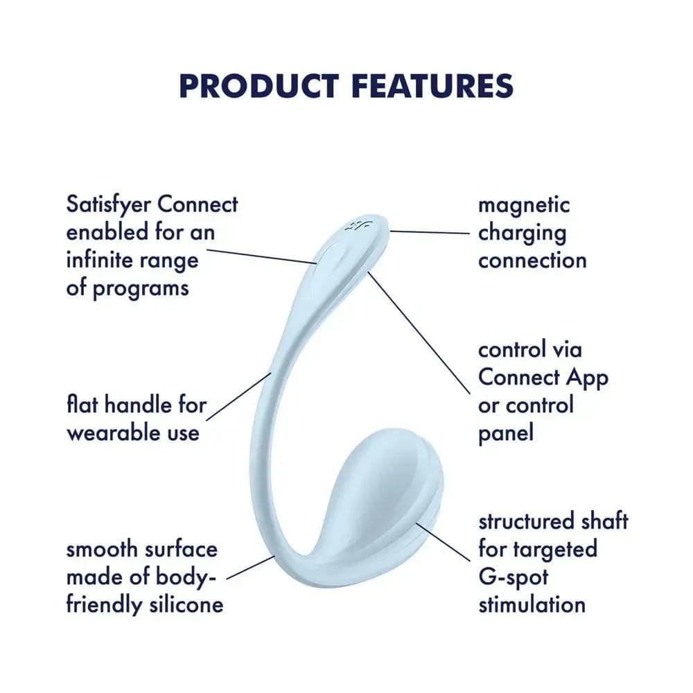 Satisfyer Smooth Petal - Light  - Light  USB Rechargeable Wearable Stimulator with App Control Satisfyer Discreet Intimate Essentials.